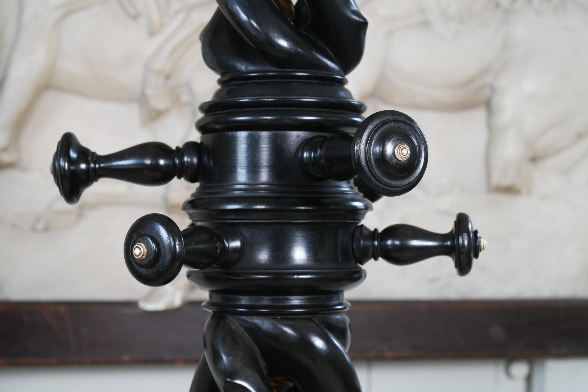 An Italian Ebonised Hat & Coat Stand For Sale 3