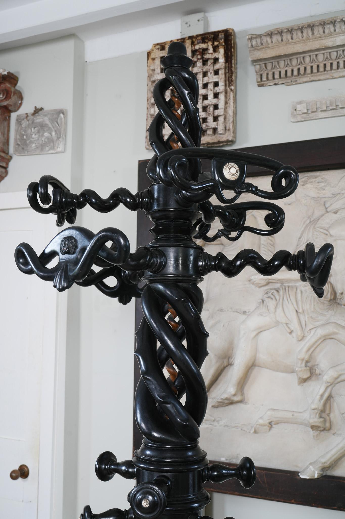 An Italian Ebonised Hat & Coat Stand For Sale 4