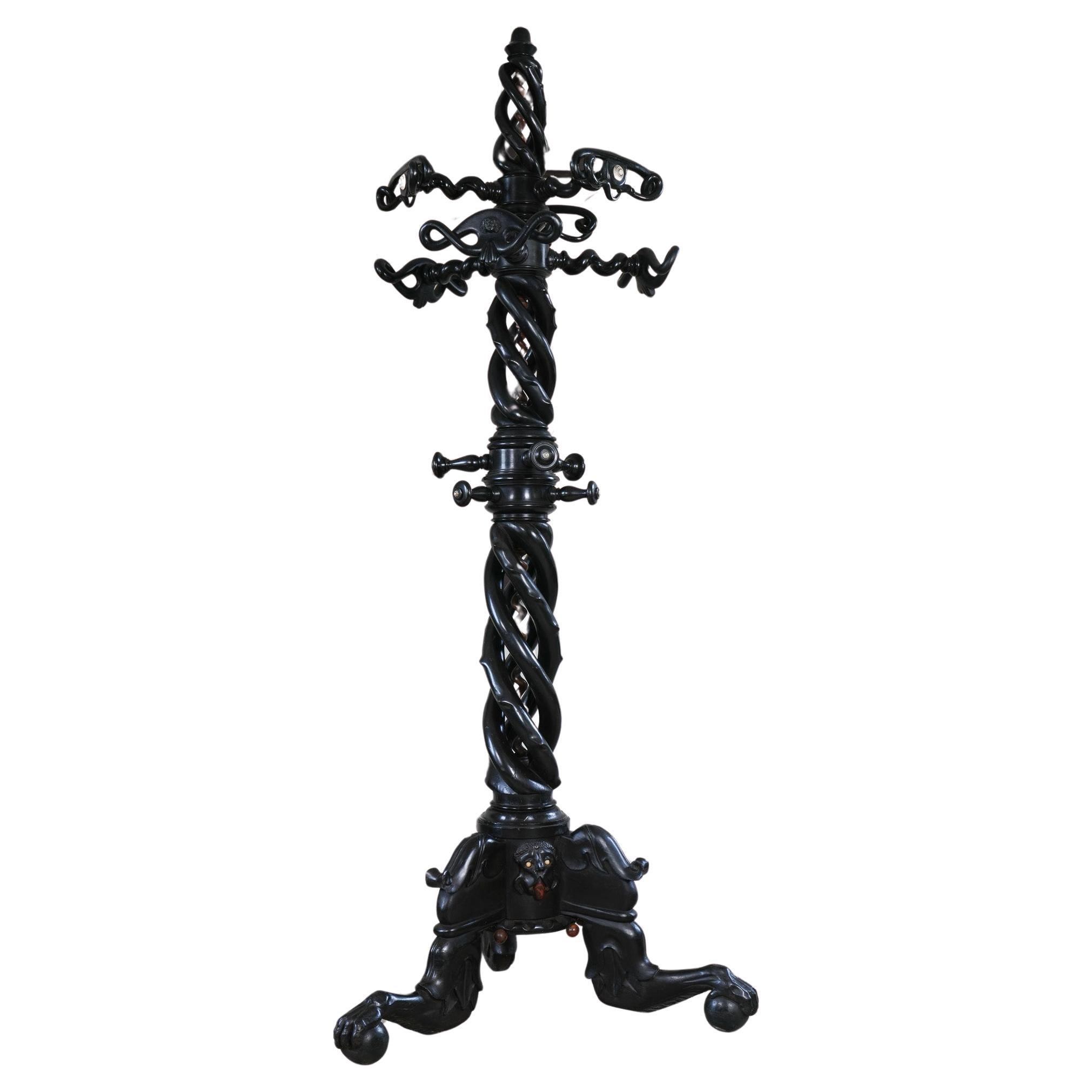 An Italian Ebonised Hat & Coat Stand