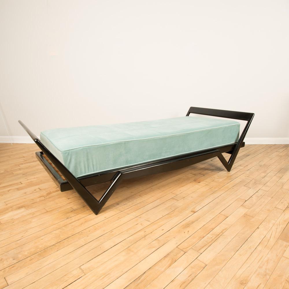 Wood Italian Ebonized Day Bed in the Manner of Ico Parisi, circa 1950