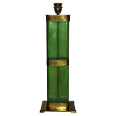An Italian Emerald Green Glass Lamp