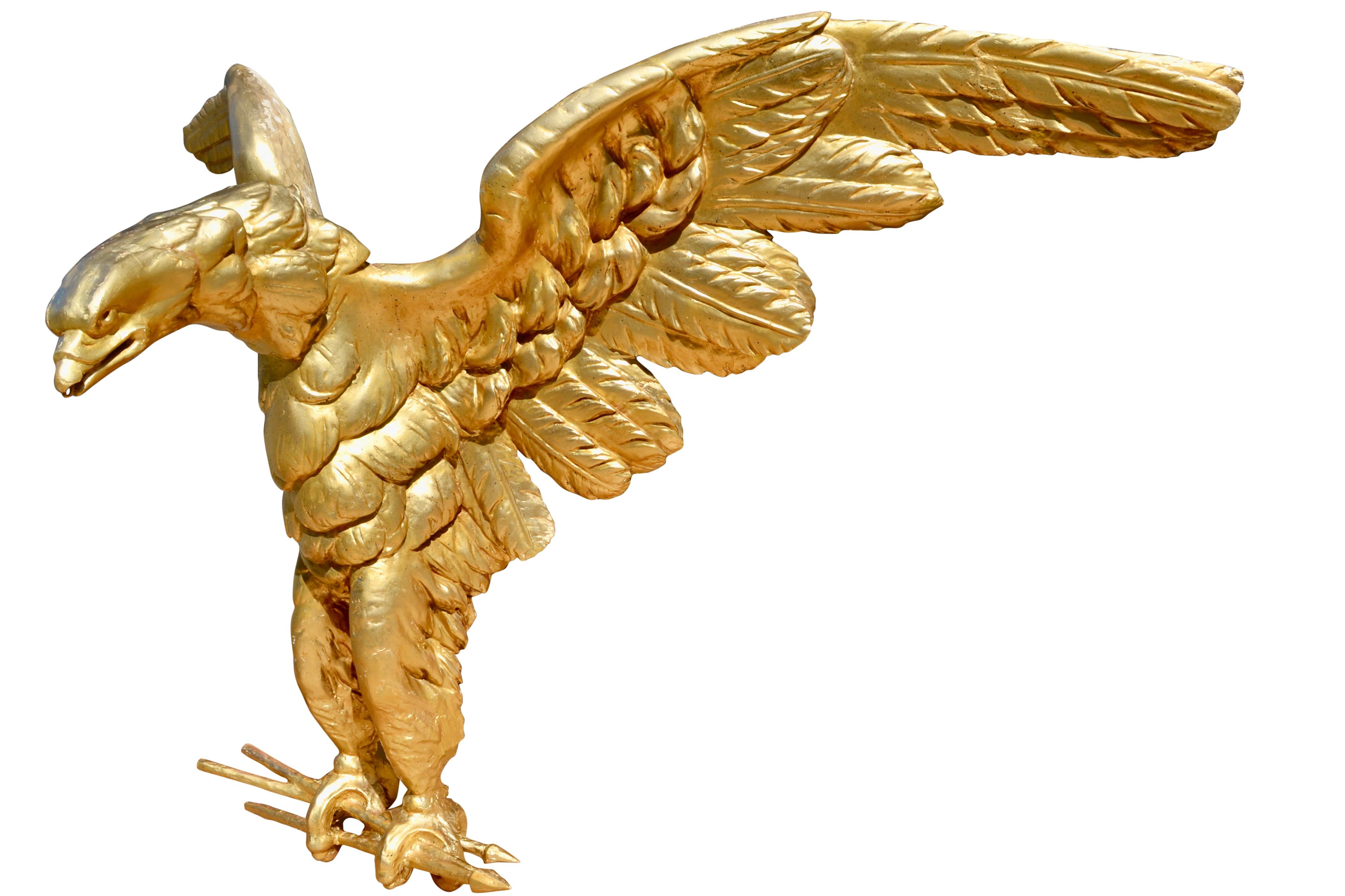 Italian Empire Early 19th Century Gilt Wood Eagle 1