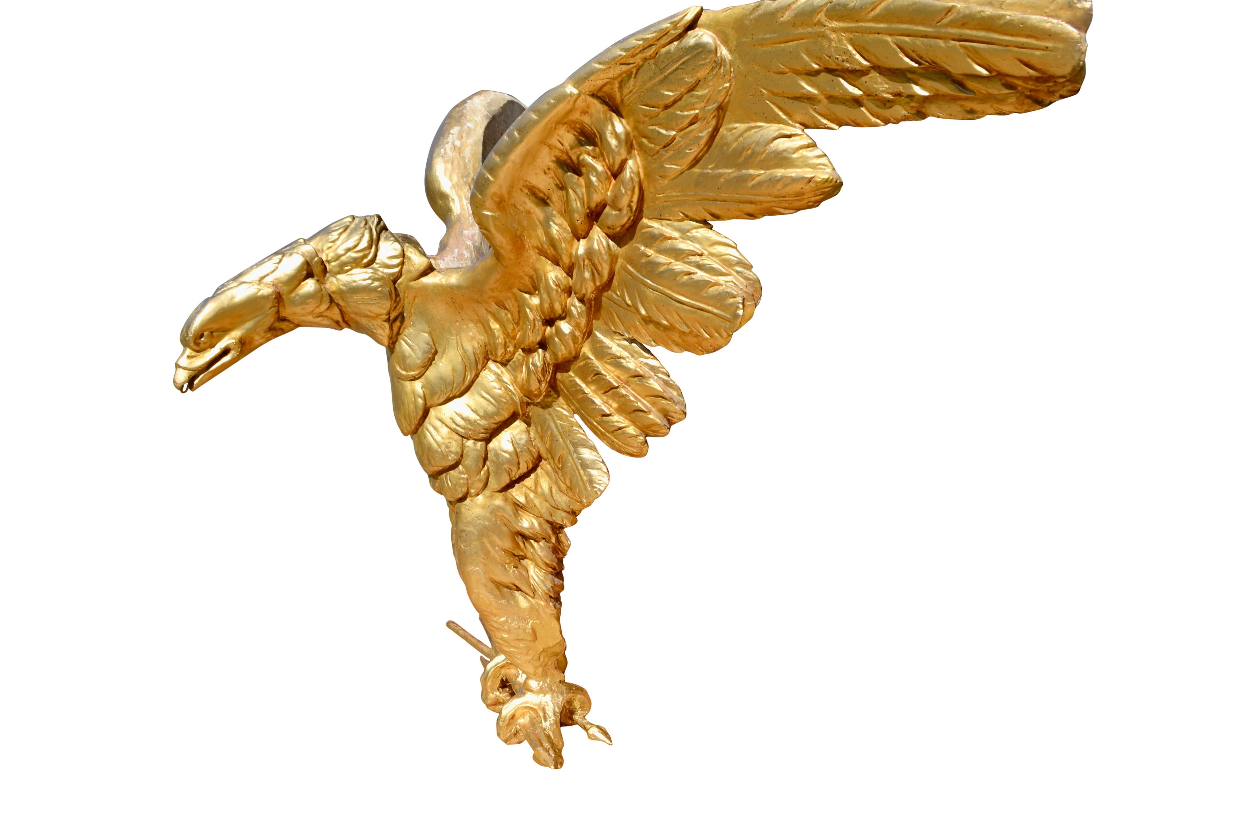 Italian Empire Early 19th Century Gilt Wood Eagle 4