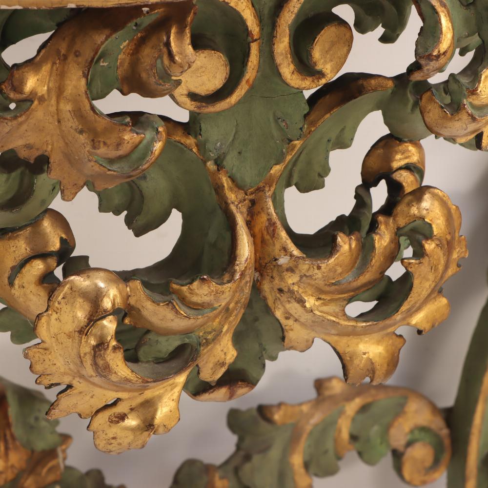 An Italian faux marble top console table, 18th C. In Good Condition For Sale In Philadelphia, PA