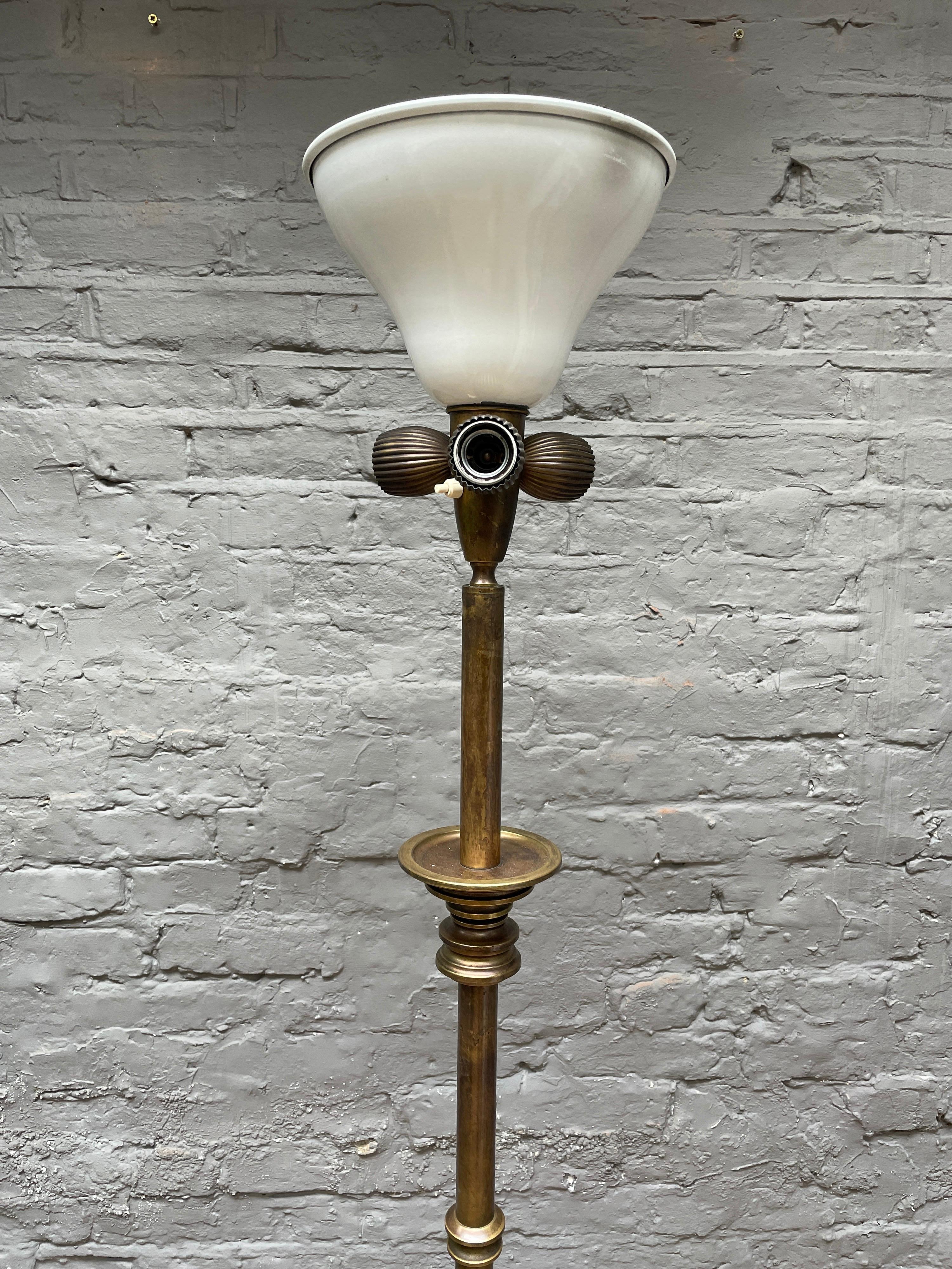 Italian Gaetano Sciolari Brass Floor Lamp 1