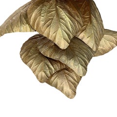 Vintage Italian Lamp von Tommaso Barbi, vergoldete Metallblätter, 1950