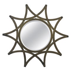 Italian Gilt Metal Sunburst Mirror, 1960s