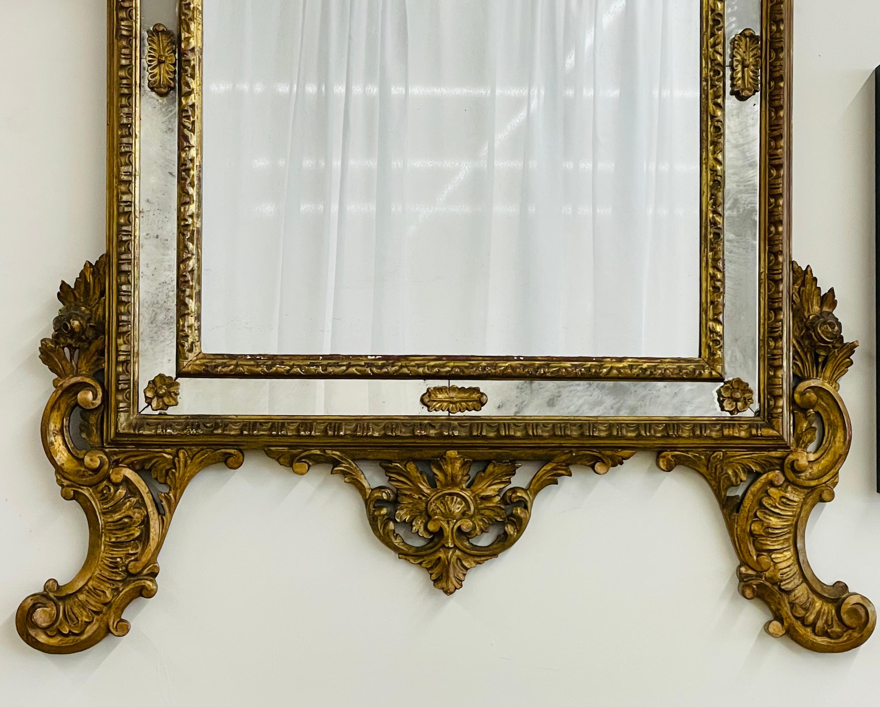 Italian Gilt Wood Wall, Console or Pier Mirror In Good Condition In Stamford, CT