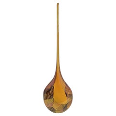 Un vaso di vetro italiano "a lacrima d'angelo" di Lino Tagliapietra