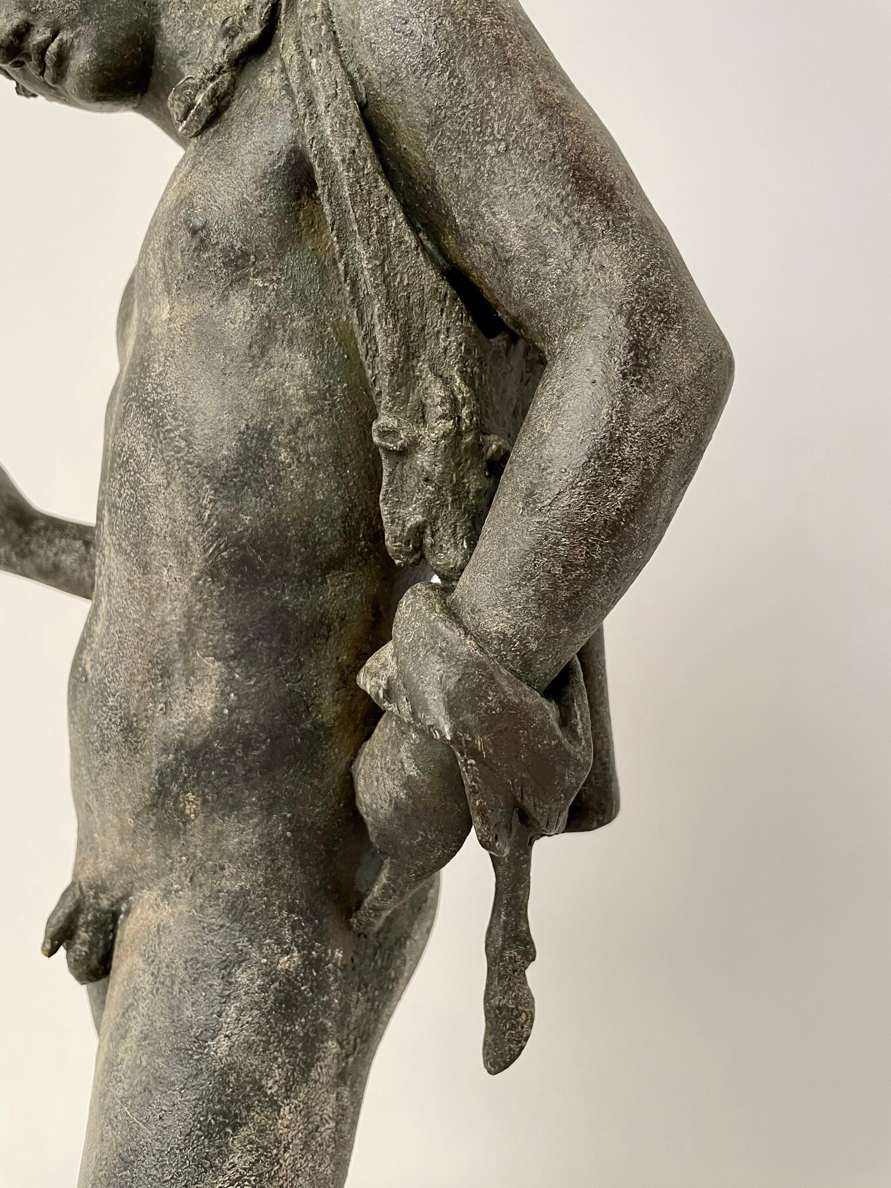Italian Grand Tour Bronze Figure Narcissus Inscribed Fonderia Amodio, Napoli For Sale 5