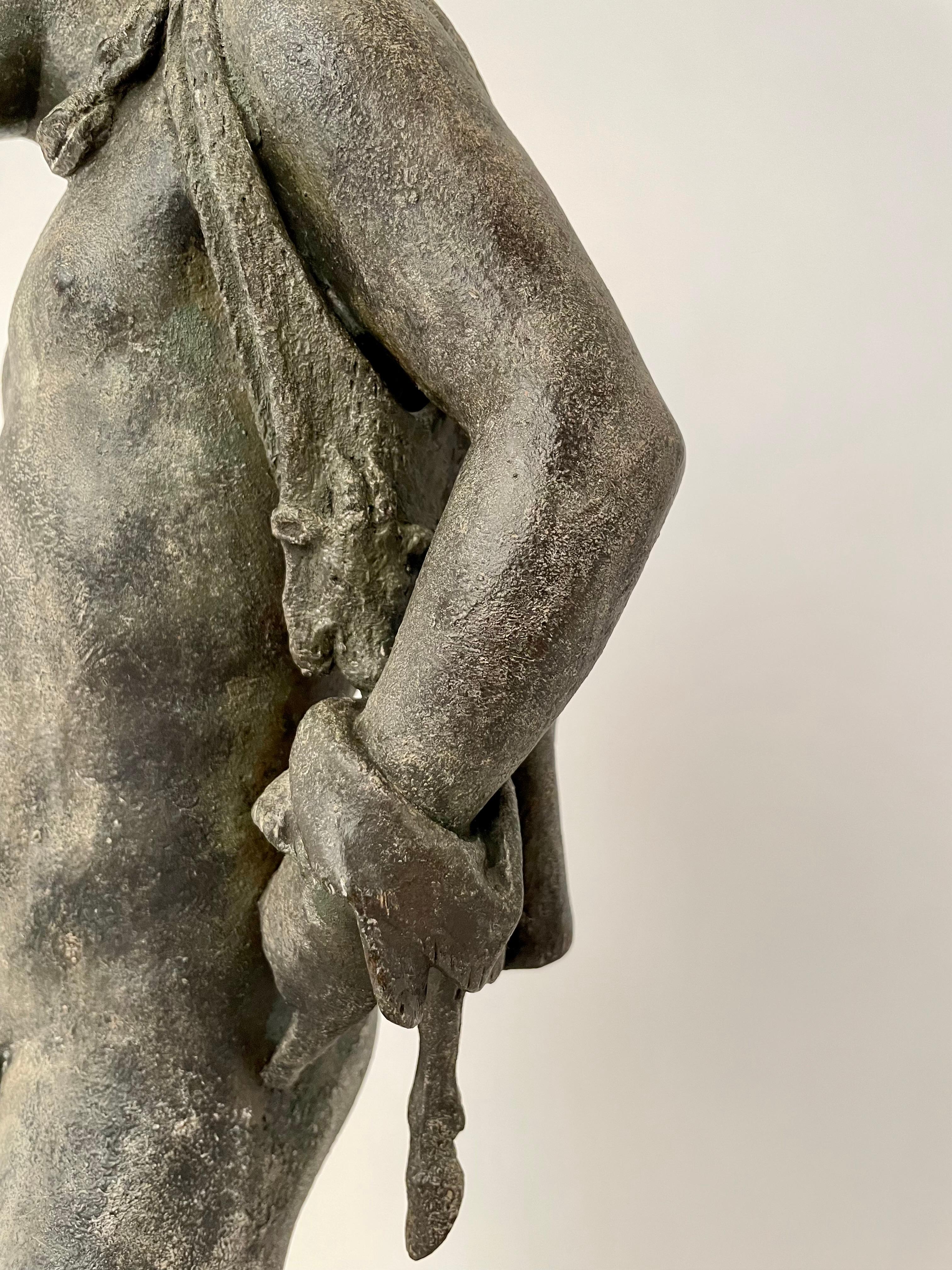 Italian Grand Tour Bronze Figure Narcissus Inscribed Fonderia Amodio, Napoli For Sale 6