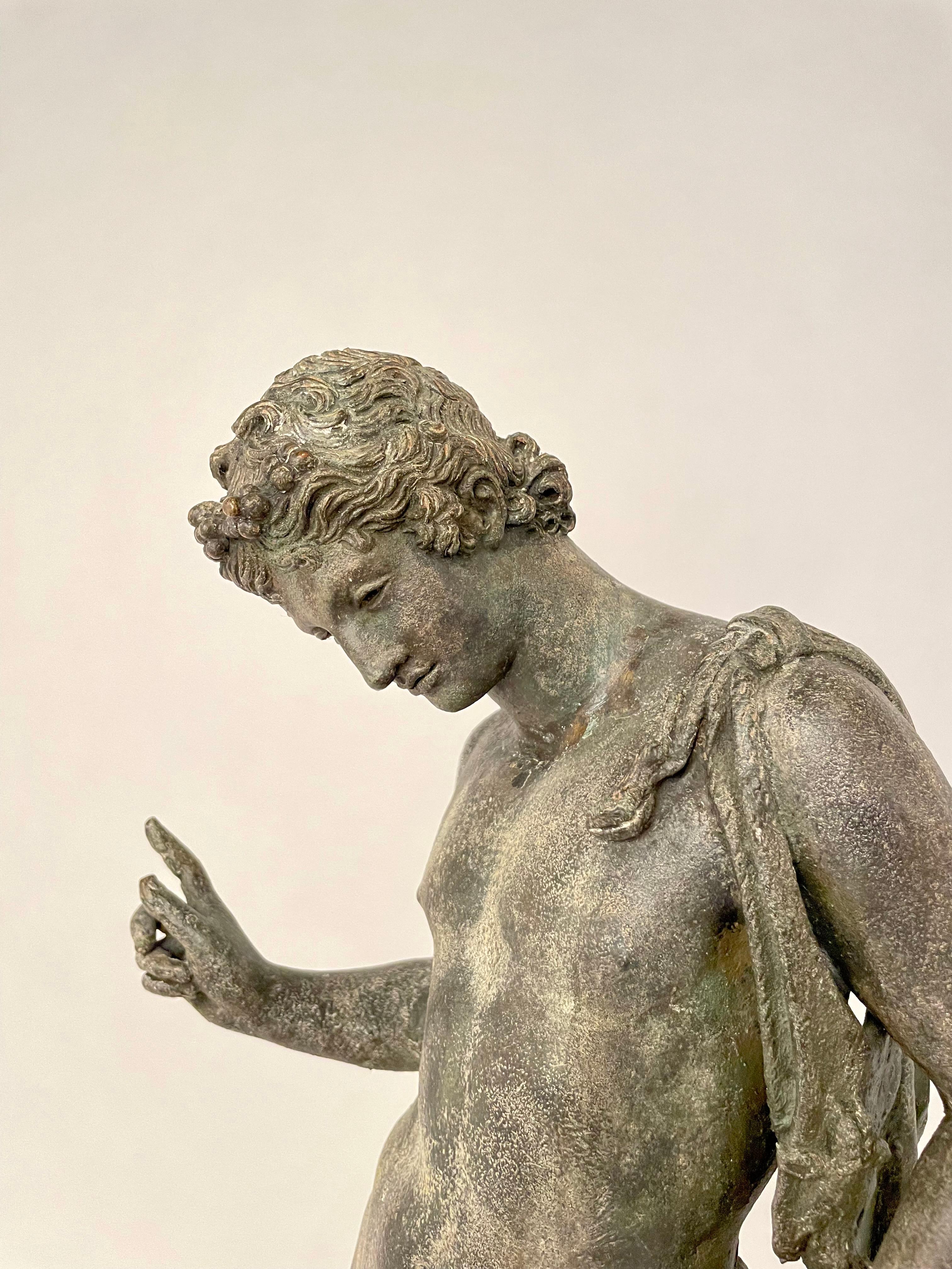 Italian Grand Tour Bronze Figure Narcissus Inscribed Fonderia Amodio, Napoli For Sale 7