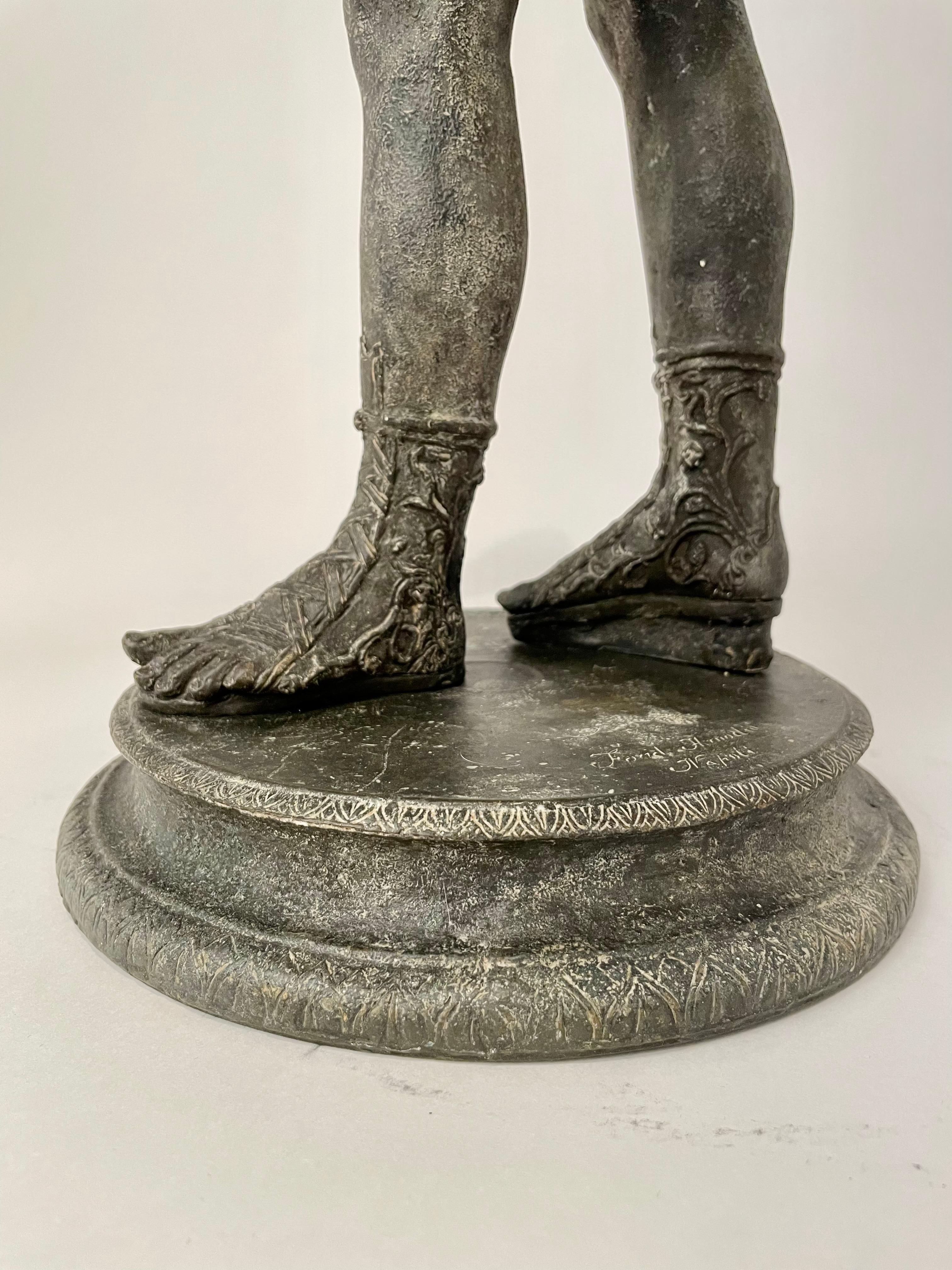 Italian Grand Tour Bronze Figure Narcissus Inscribed Fonderia Amodio, Napoli For Sale 8