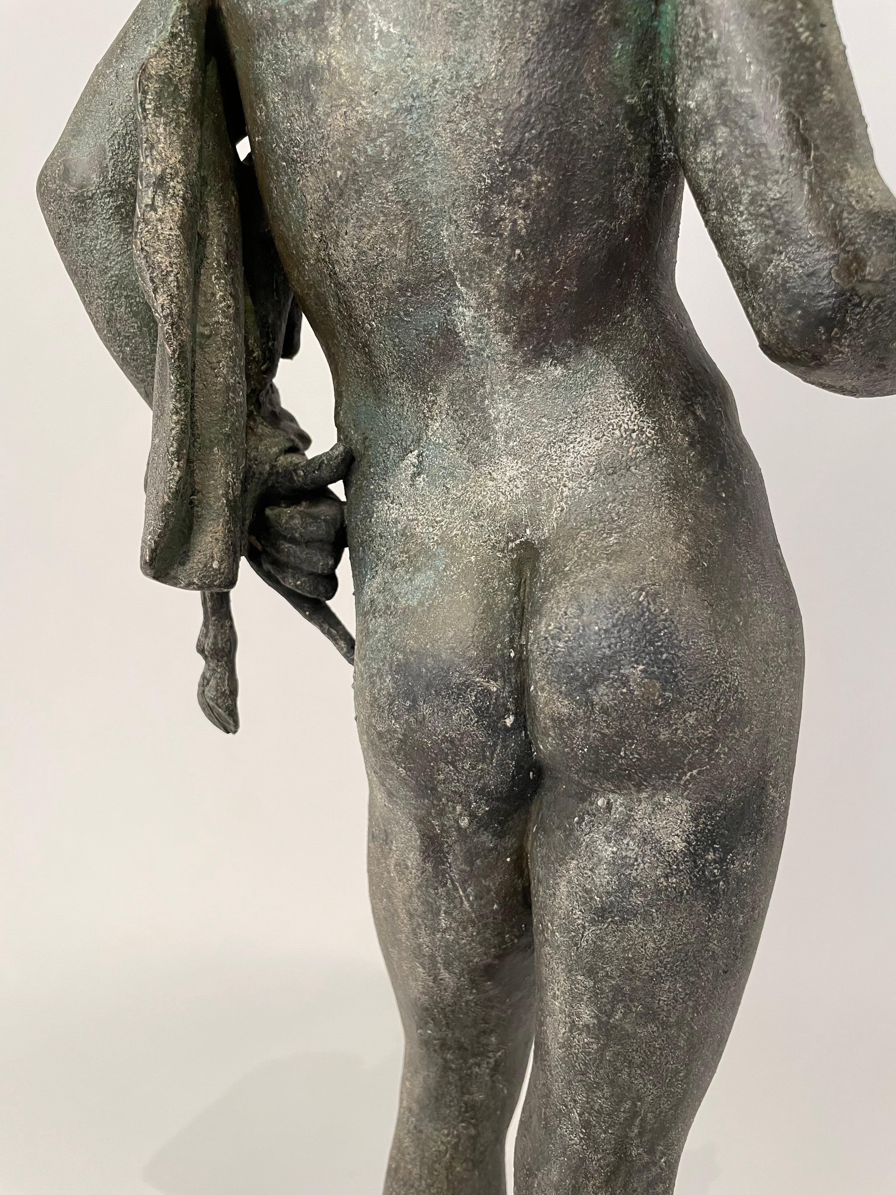 Italian Grand Tour Bronze Figure Narcissus Inscribed Fonderia Amodio, Napoli For Sale 11