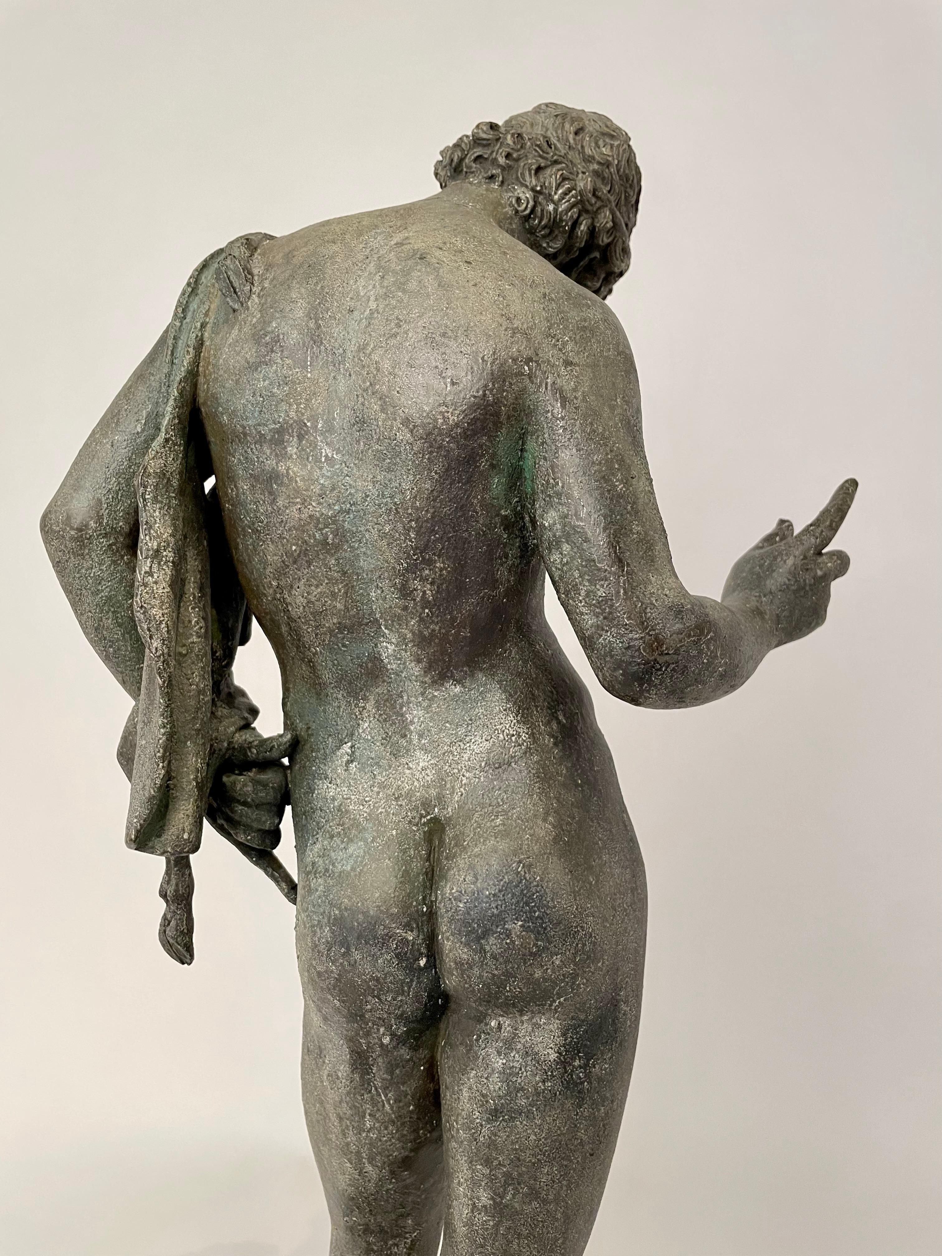 Italian Grand Tour Bronze Figure Narcissus Inscribed Fonderia Amodio, Napoli For Sale 12