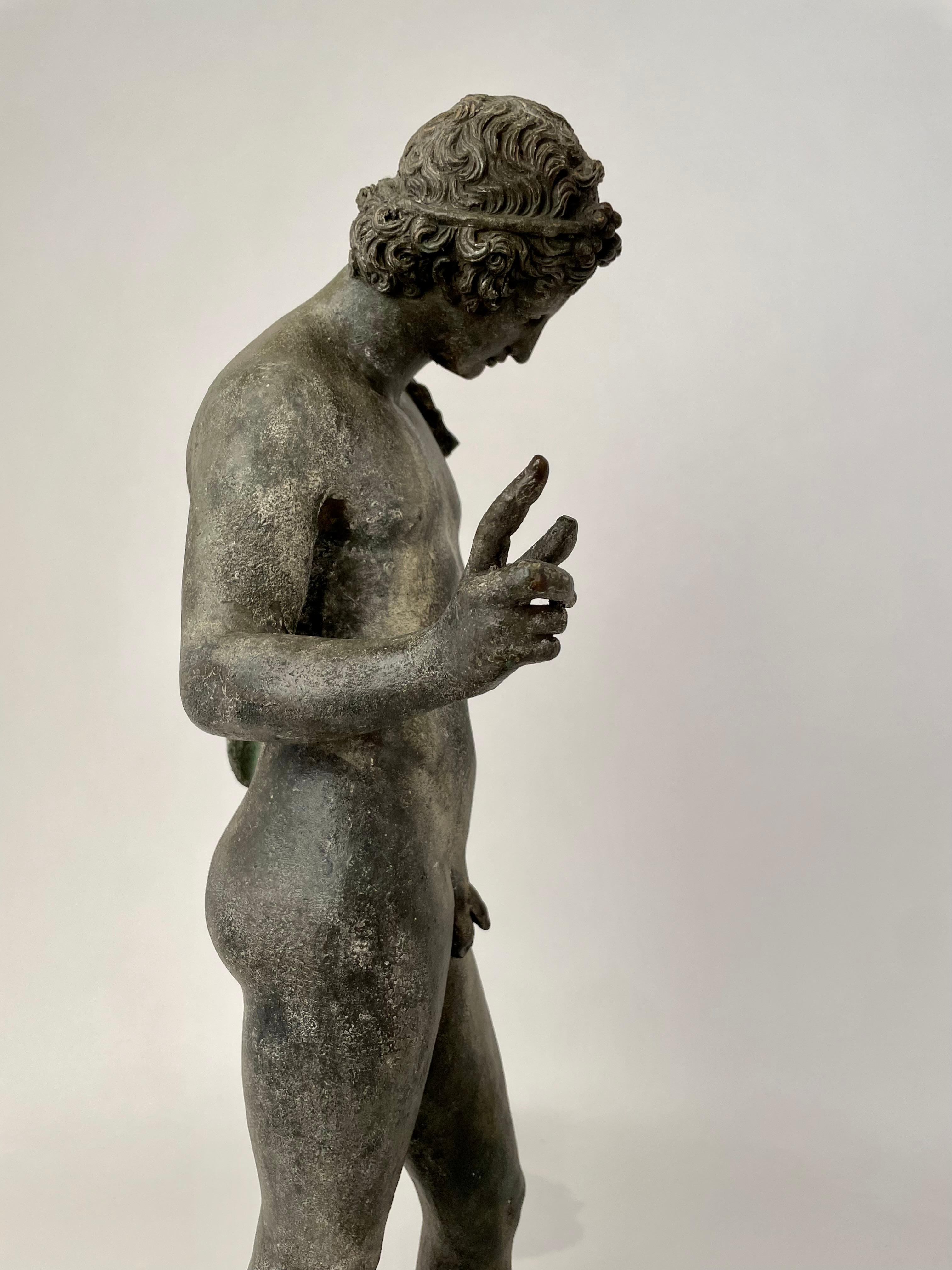 Italian Grand Tour Bronze Figure Narcissus Inscribed Fonderia Amodio, Napoli For Sale 14