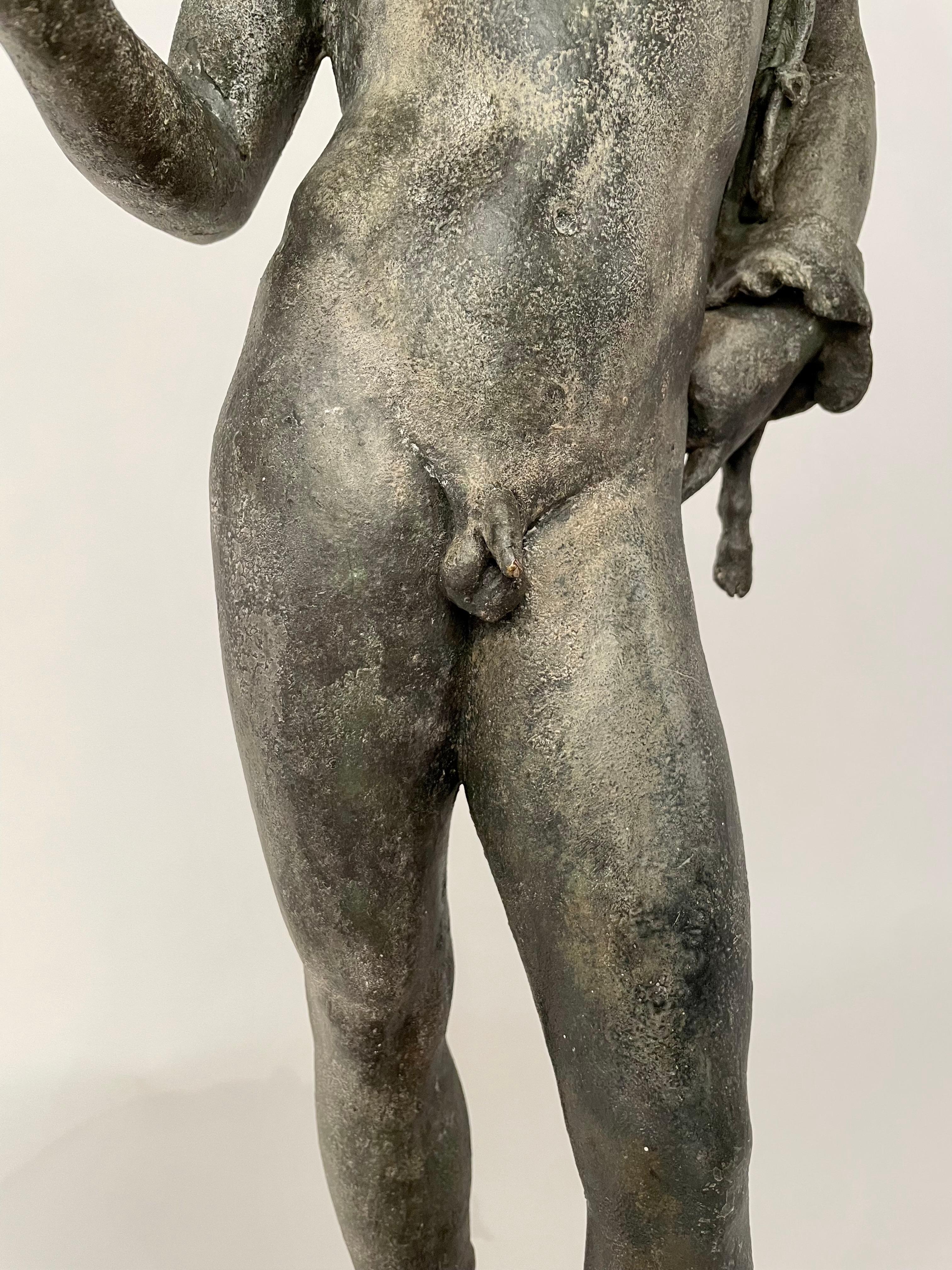 Italian Grand Tour Bronze Figure Narcissus Inscribed Fonderia Amodio, Napoli For Sale 1