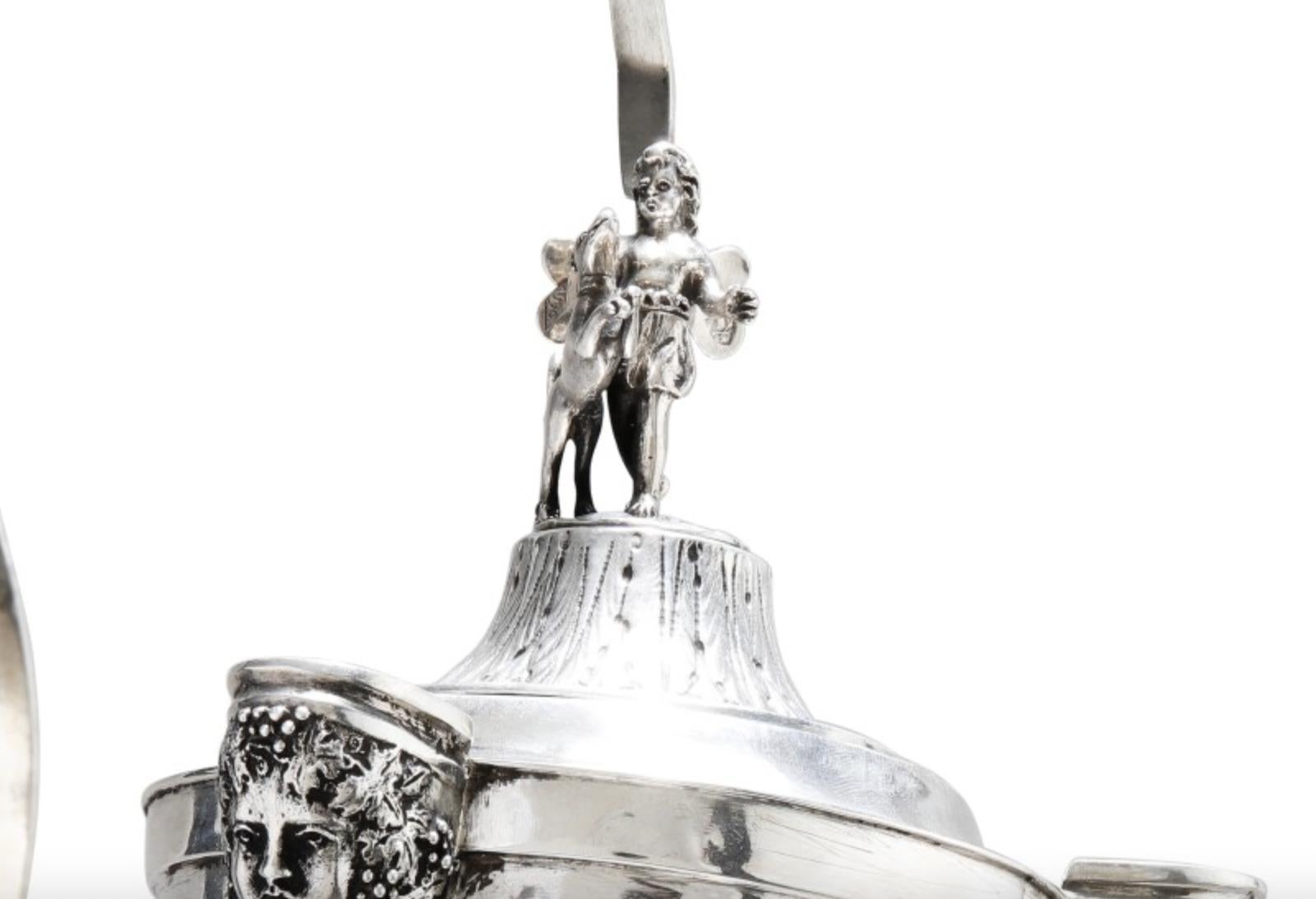 Italian Grand Tour Silver Table Library Lamp Depicting Mercury, Rome, 1830 2