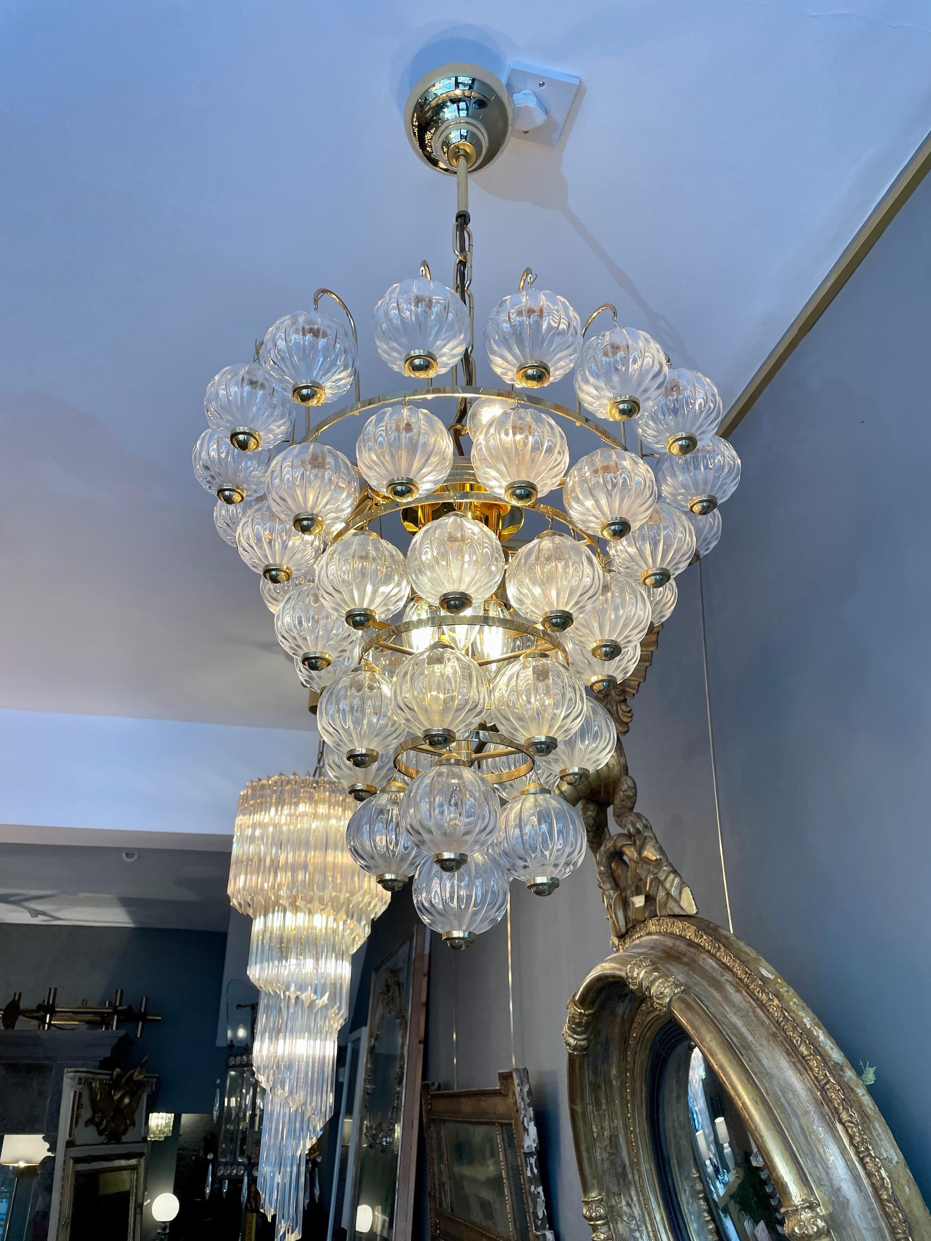 hand blown glass chandelier