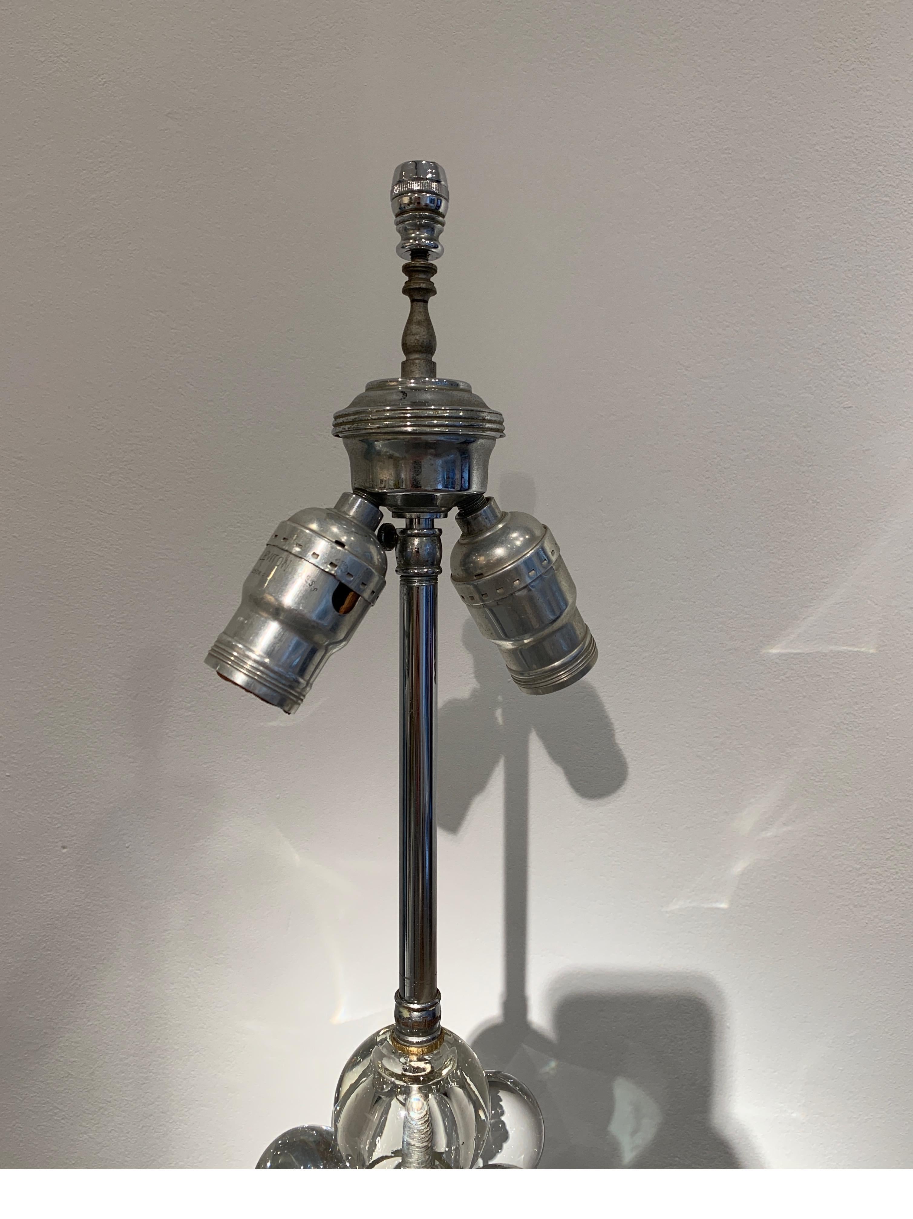 Metal Italian Lamp Made of Glass Beads, circa 1990s
