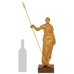 An Italian late 17th century Neo-Classical st. Giltwood statue of Minerva