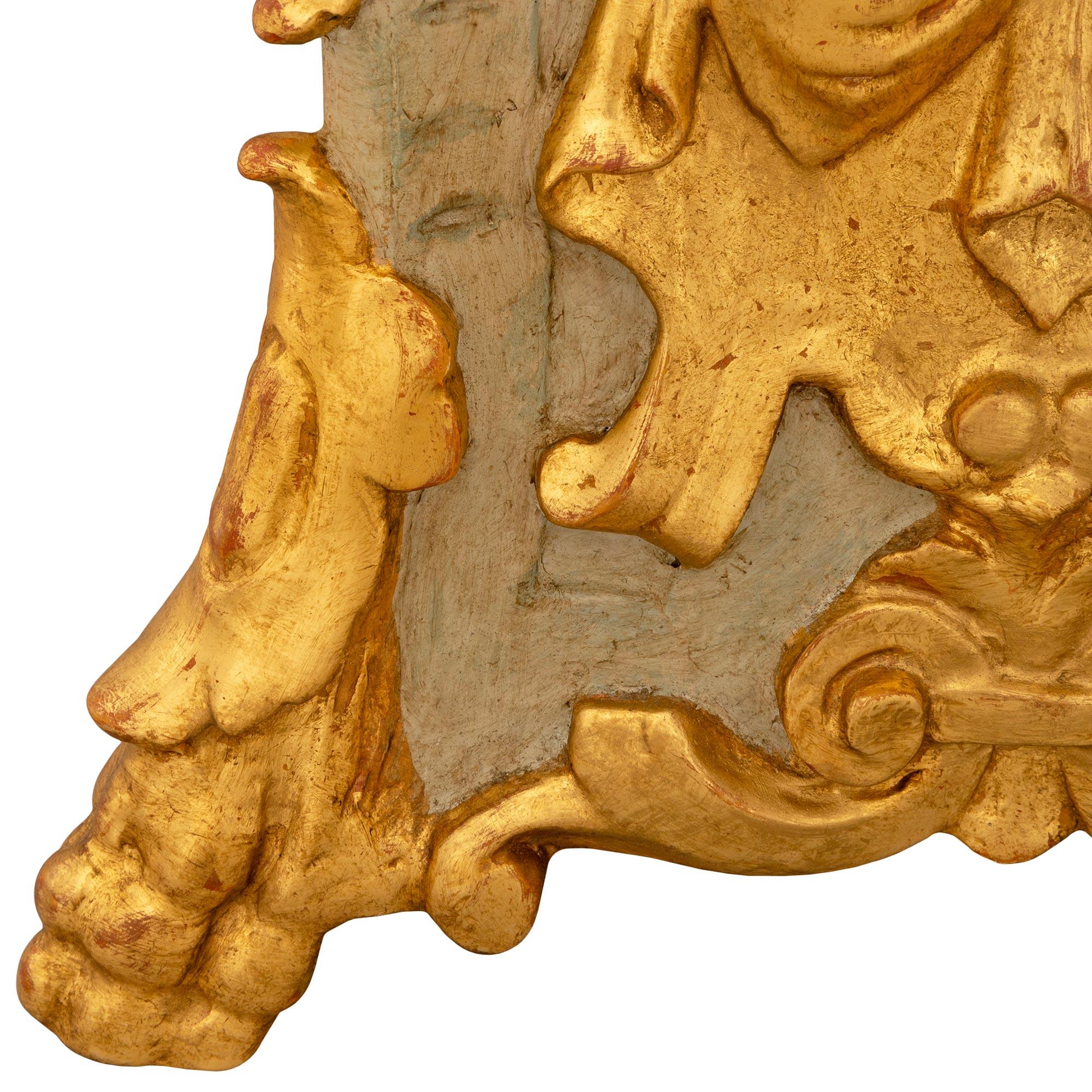 Eine italienische Barocklampe aus dem späten 18. Jahrhundert, patiniert und aus Giltwood im Angebot 2
