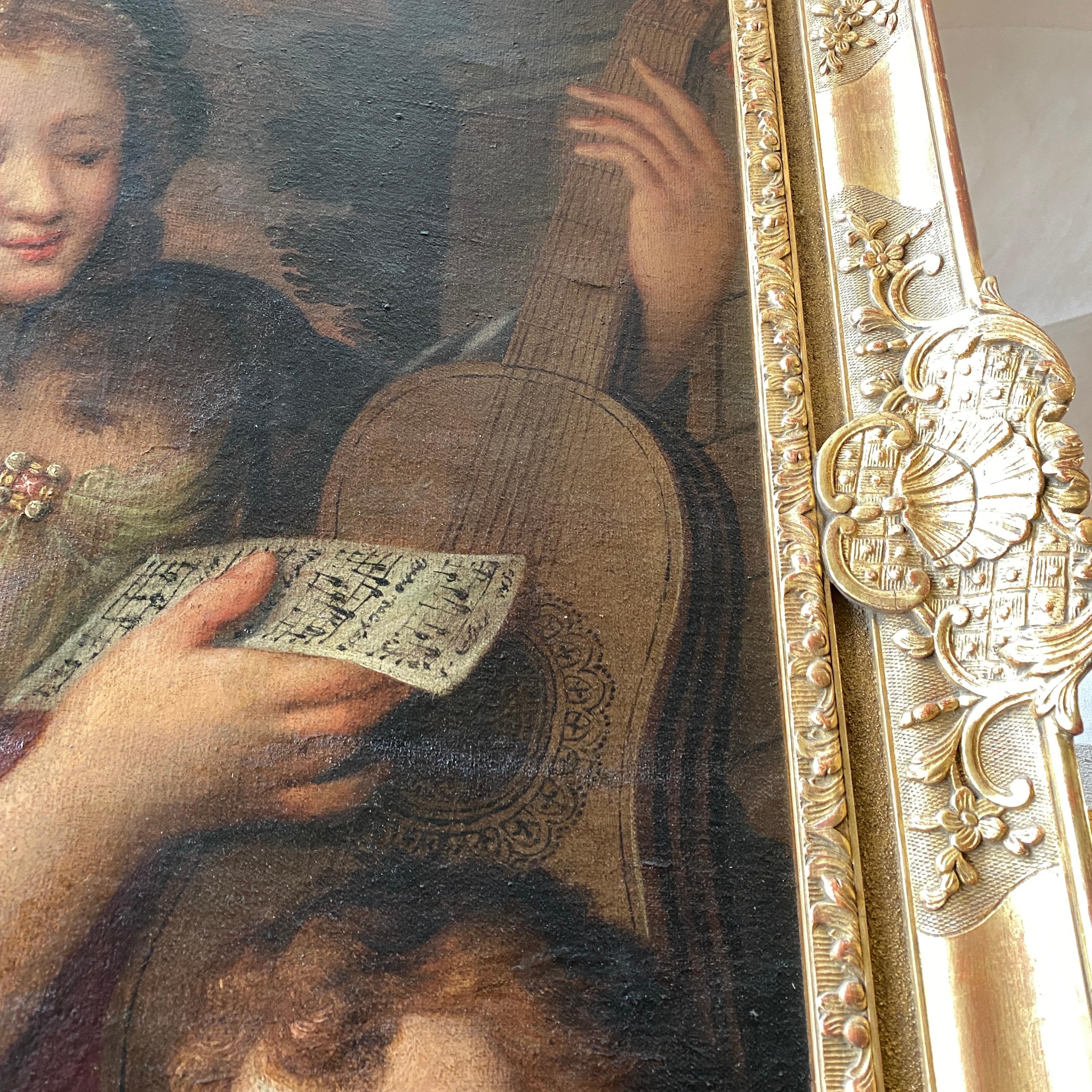 Italian Louis XVI Oil on Canvas Depicting Allegory of Music 3