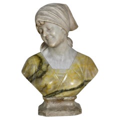An Italian Marble and Alabaster Bust of A Goddess