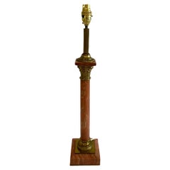 Italian Marble and Brass Column Lamp