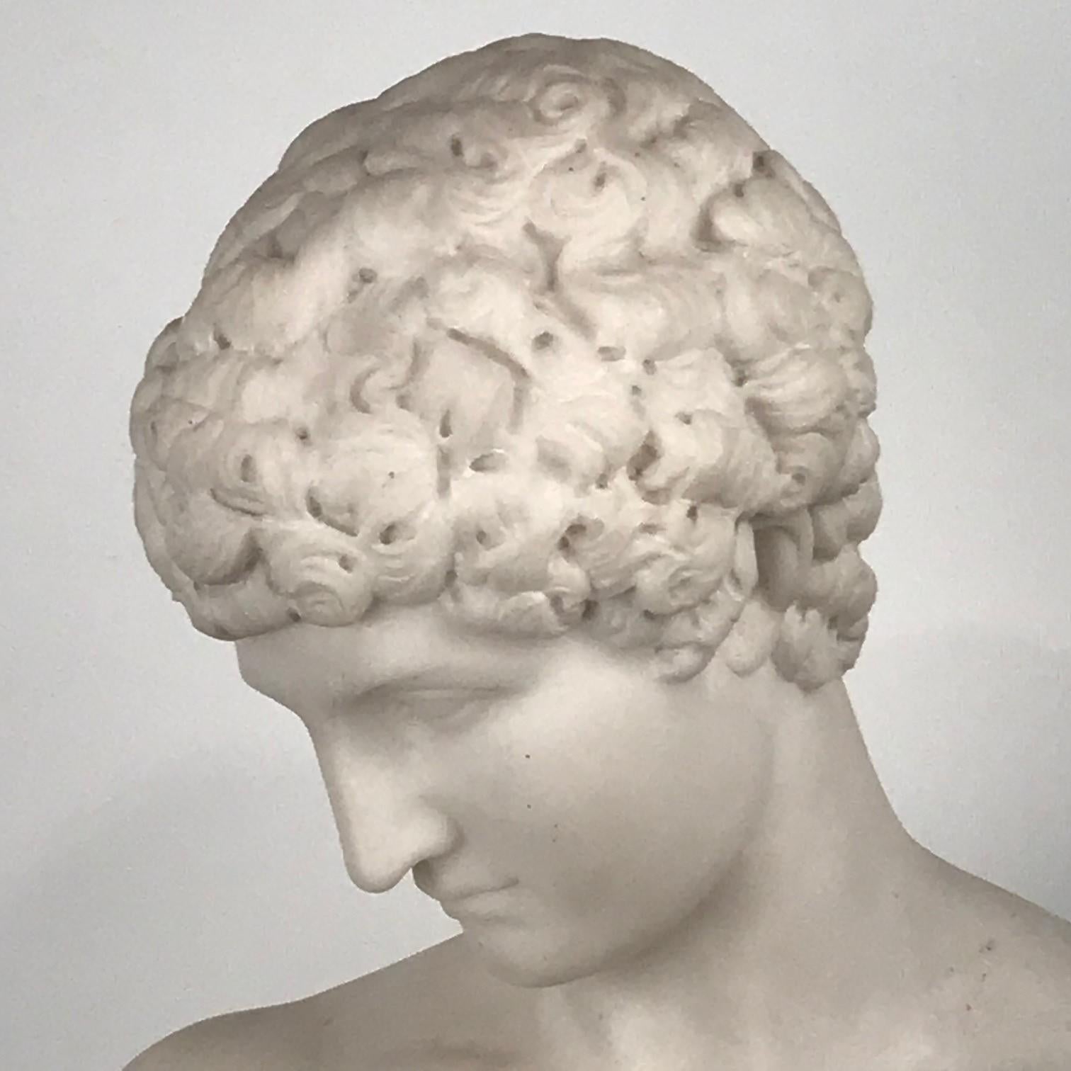 Italian Marble Bust of Antinous, after the Antique 1
