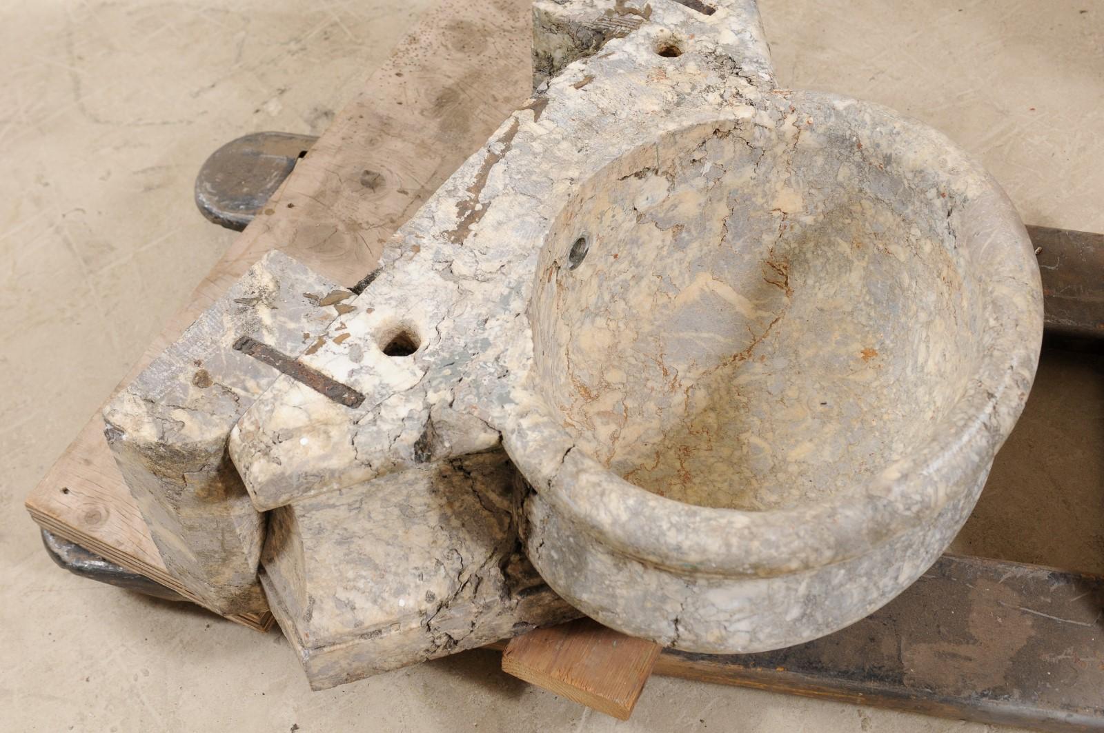 Italian Marble Fountain Basin from the 19th Century 1