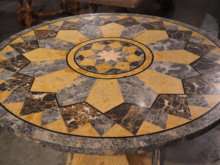An Italian Marble Inlaid Specimen Center Table, 20th Century For Sale ...