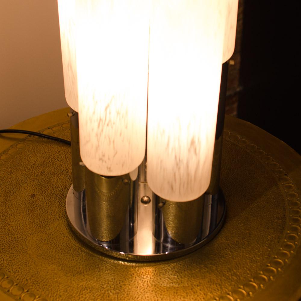 Italian Mazzega Murano Style Glass & Chrome Five Light Table Lamp, circa 1970 5