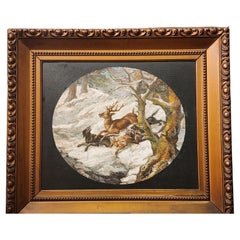 Una pintura italiana en micromosaico de Ludovico Lucietto, Vaticano "Caccia al Cervo"