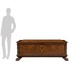 An Italian mid 18th century Baroque st. Walnut trunk