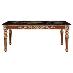 An Italian mid 19th century Polychrome, Silver Leaf and Scagliola coffee table