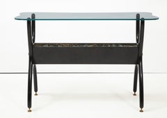 Italian Midcentury Jardinière Table with Glass Top, Attributed to Ico Parisi
