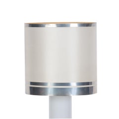 Italian Mid-Century Modern Floor Lamp in Polished Chrome and Opaline Glass