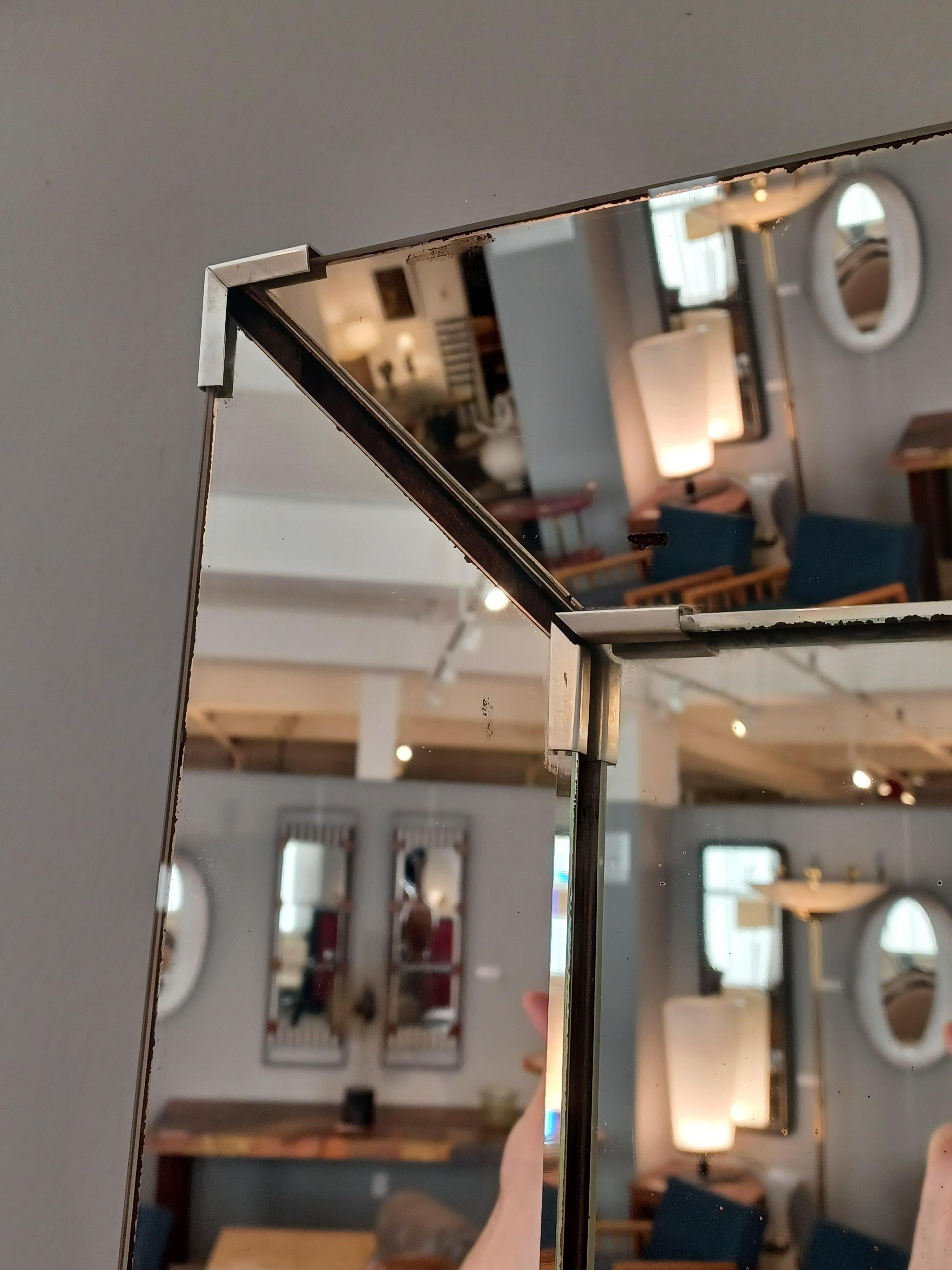 Mid-Century Modern An Italian Mid Century Single Wall Mirror , Italy 1950's For Sale