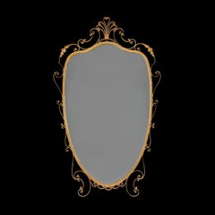 An Italian Mid-Century Tole Shield Mirror by Pier-Luigi Colli