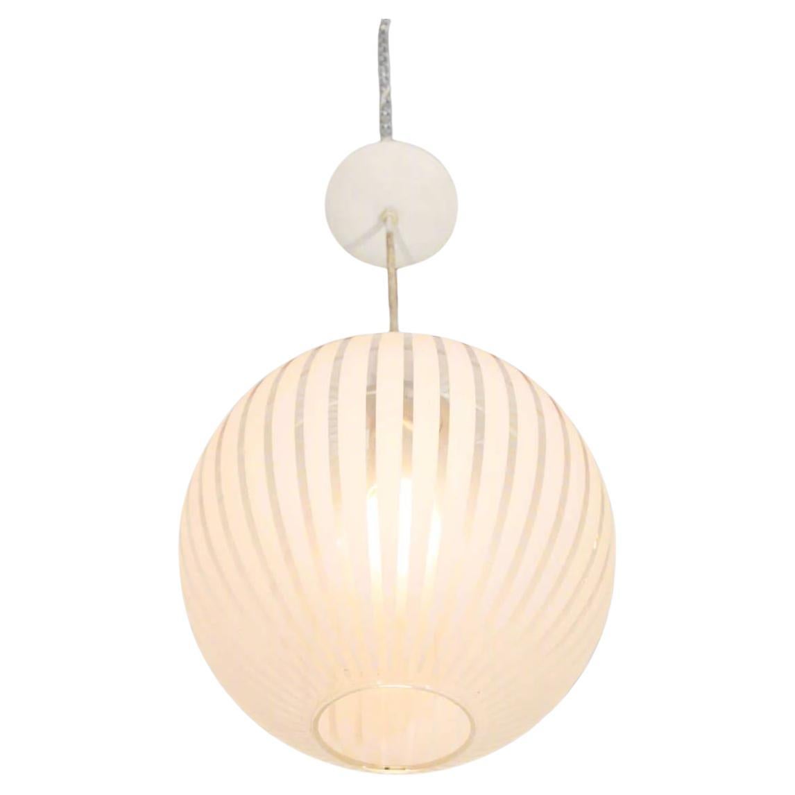 Lightolier Mid-Century Modern Glass Globe Pendant