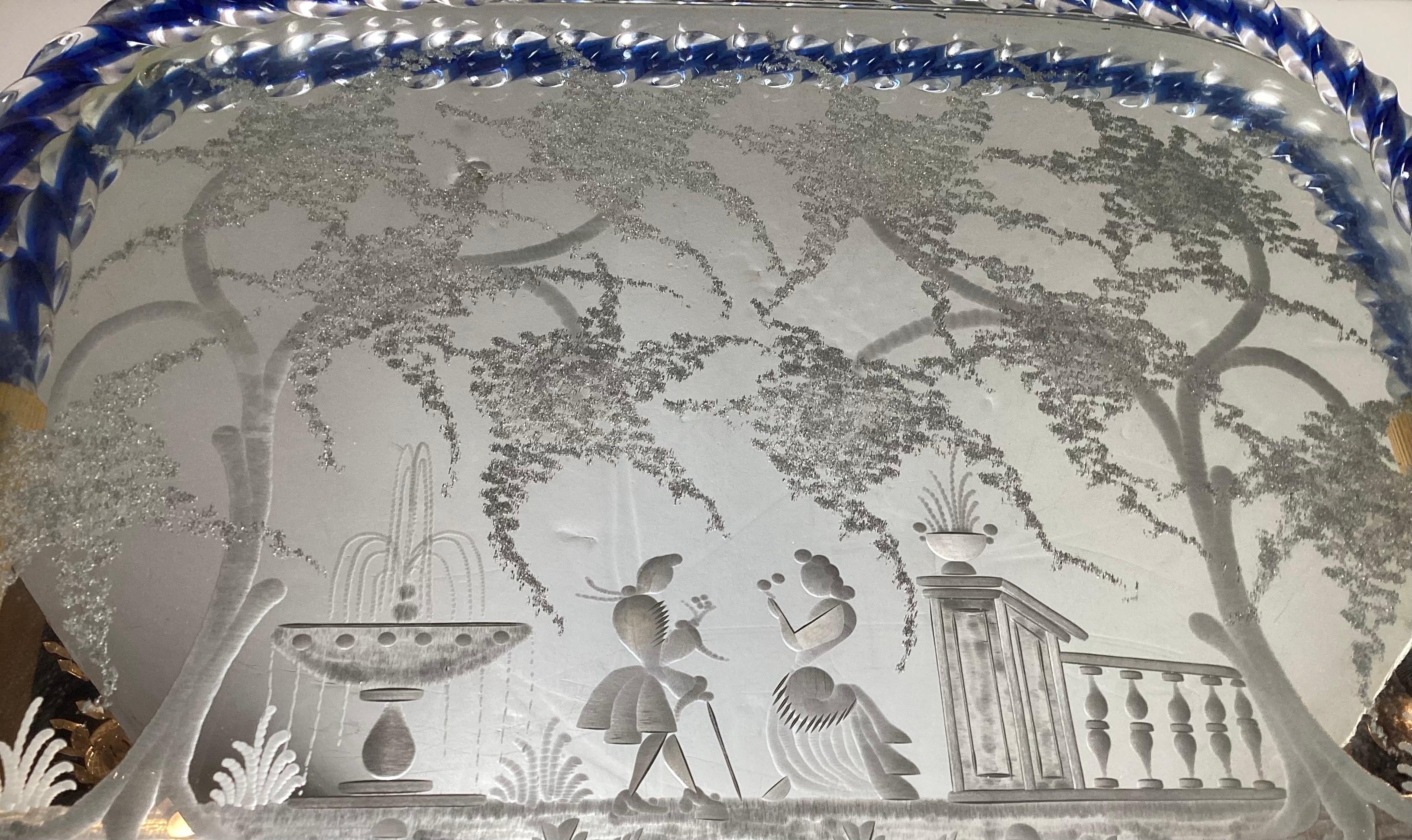 An Italian Murano Etched Glass For Sale 6