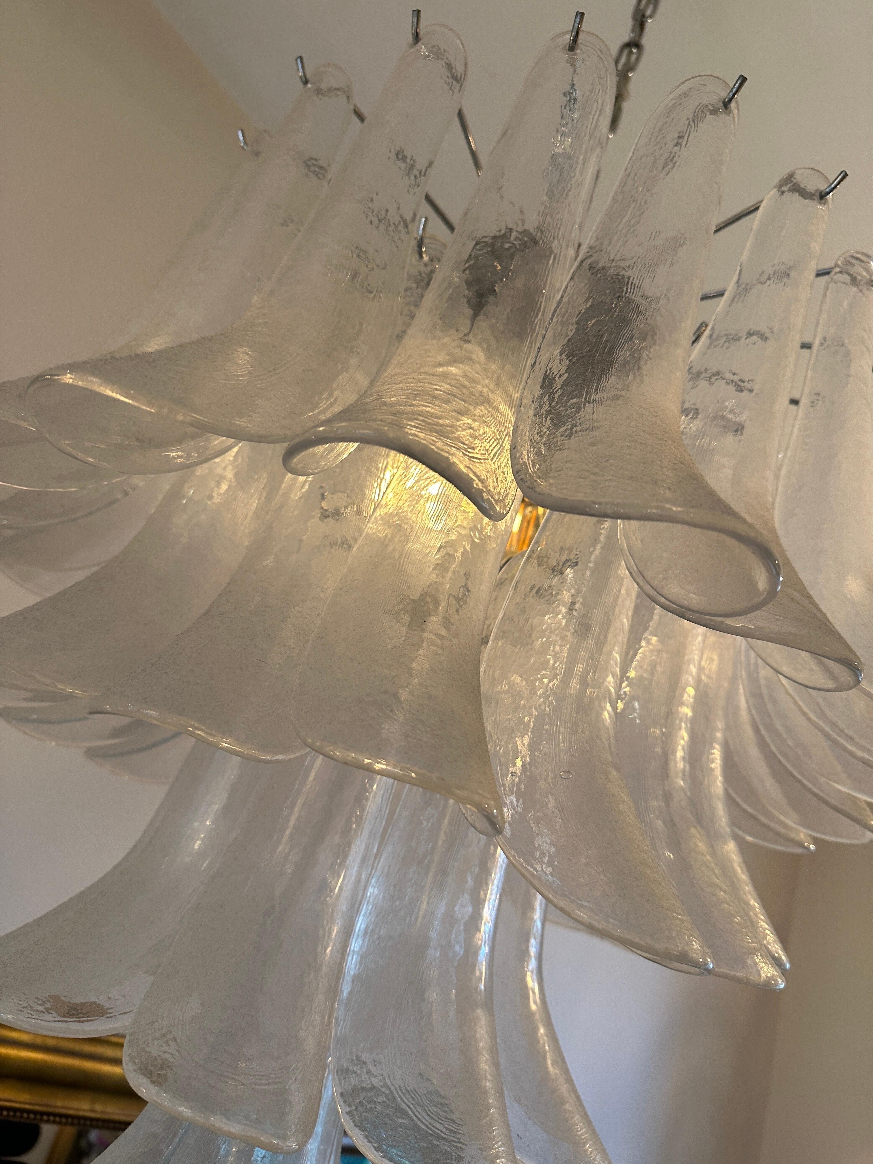 Mid-Century Modern An Italian Murano Glass Leaf Chandelier  For Sale