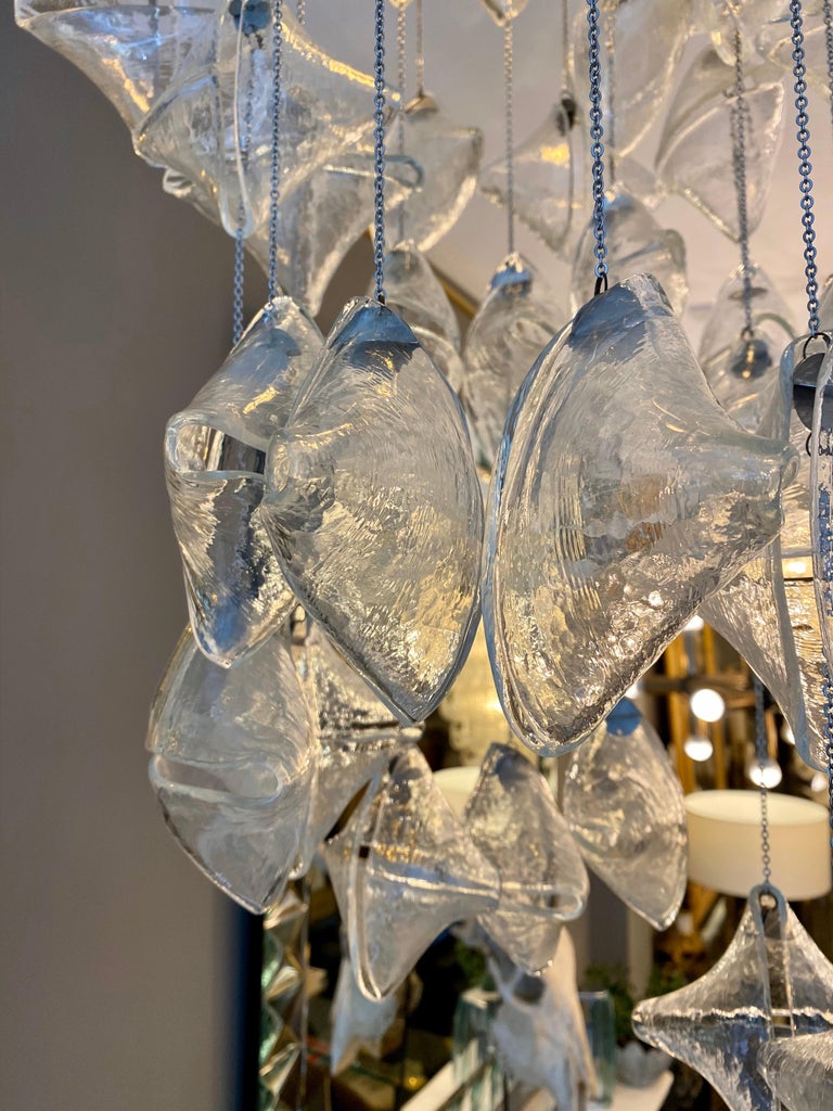 Italian Murano Glass Spiral Chandelier For Sale 3