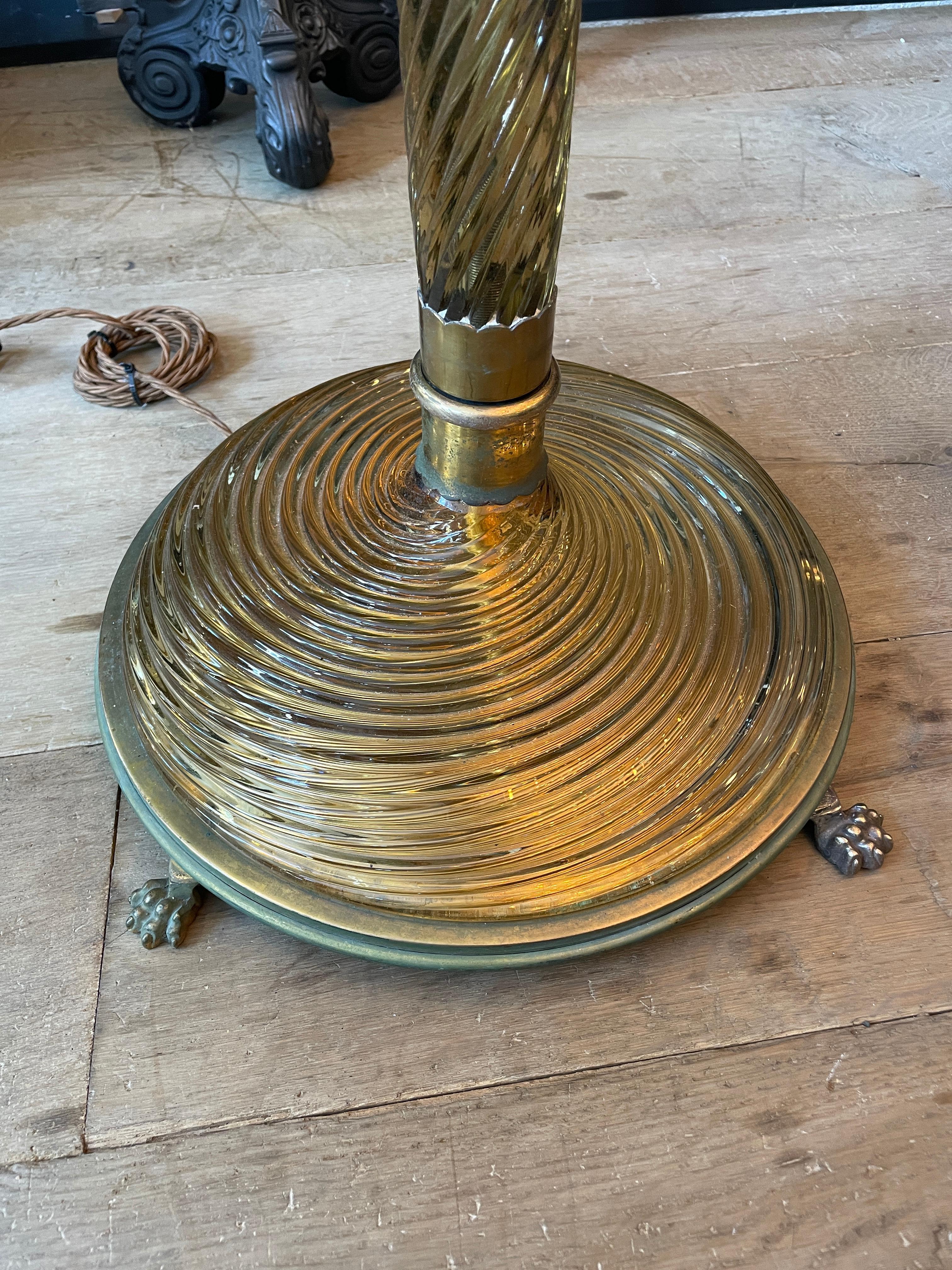 Italian Murano Glass Twist Floor Lamp  In Good Condition In London, GB