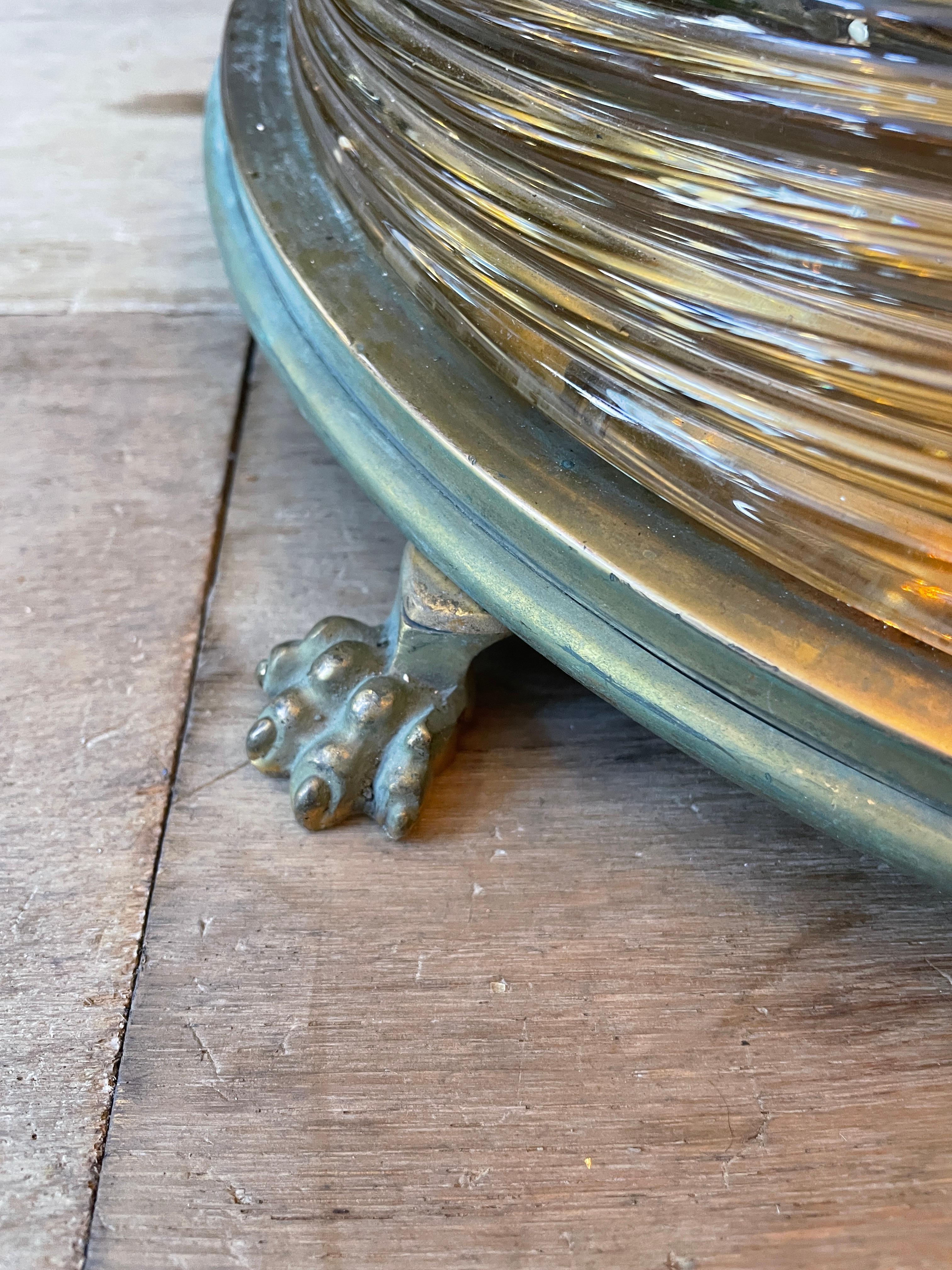 Mid-20th Century Italian Murano Glass Twist Floor Lamp 
