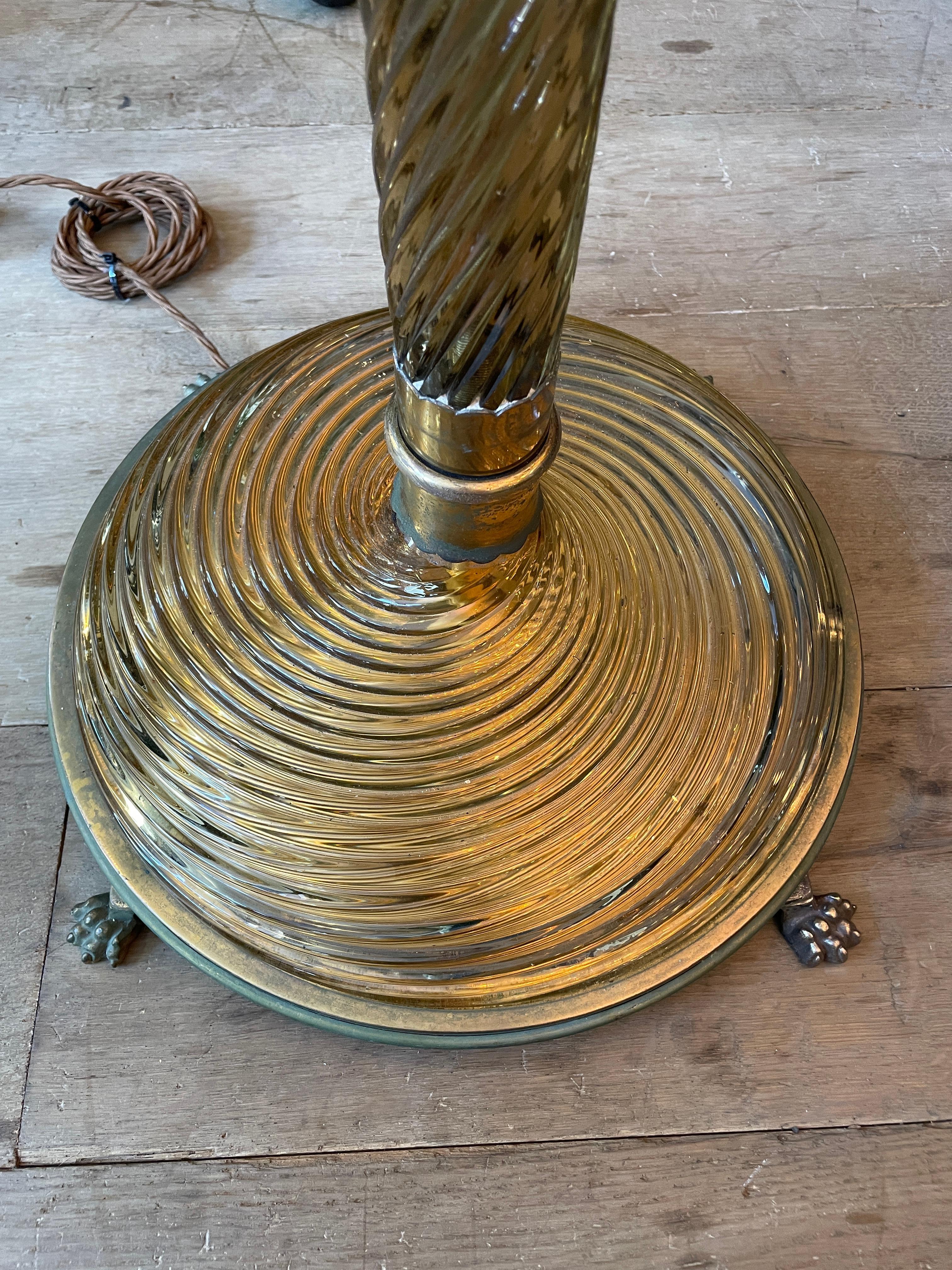 Italian Murano Glass Twist Floor Lamp  2