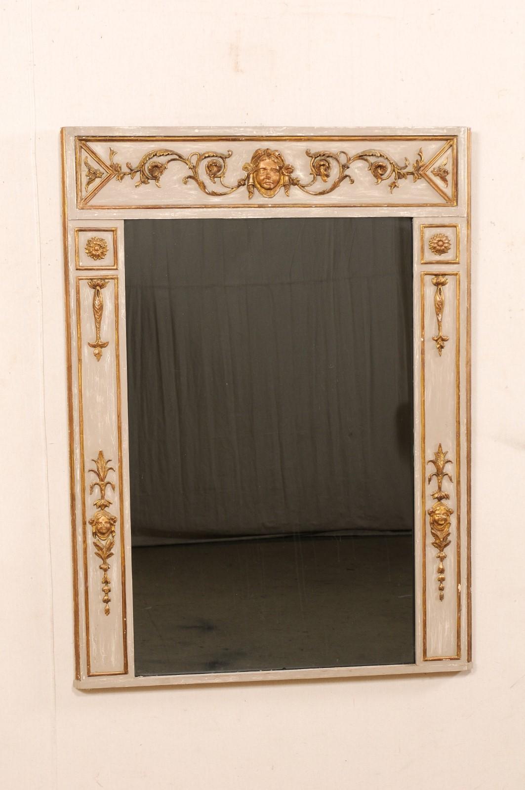 Neoclassical Italian Neoclassic Carved & Gilt Overmantel Mirror 'with Dark Tint' 19th Century For Sale