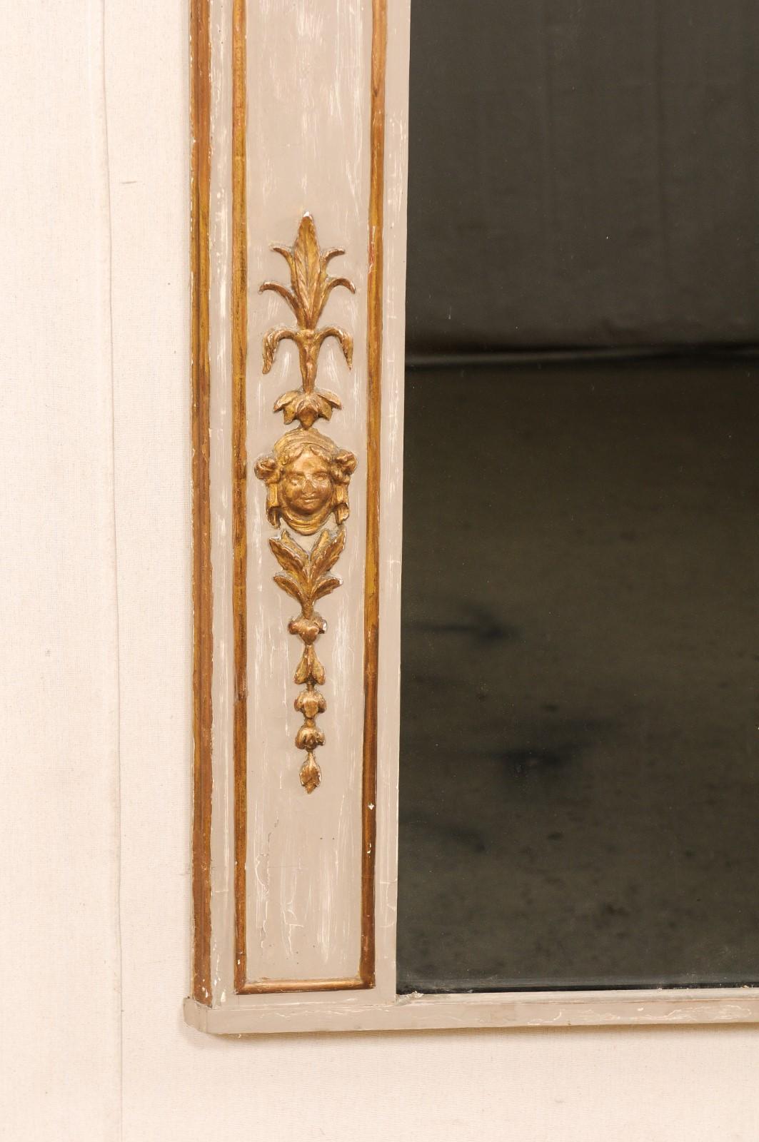 Italian Neoclassic Carved & Gilt Overmantel Mirror 'with Dark Tint' 19th Century In Good Condition For Sale In Atlanta, GA