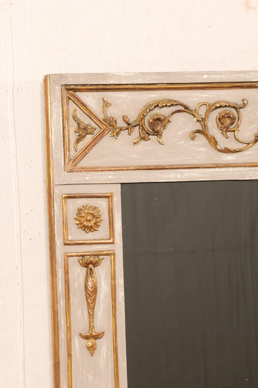 Italian Neoclassic Carved & Gilt Overmantel Mirror 'with Dark Tint' 19th Century For Sale 1